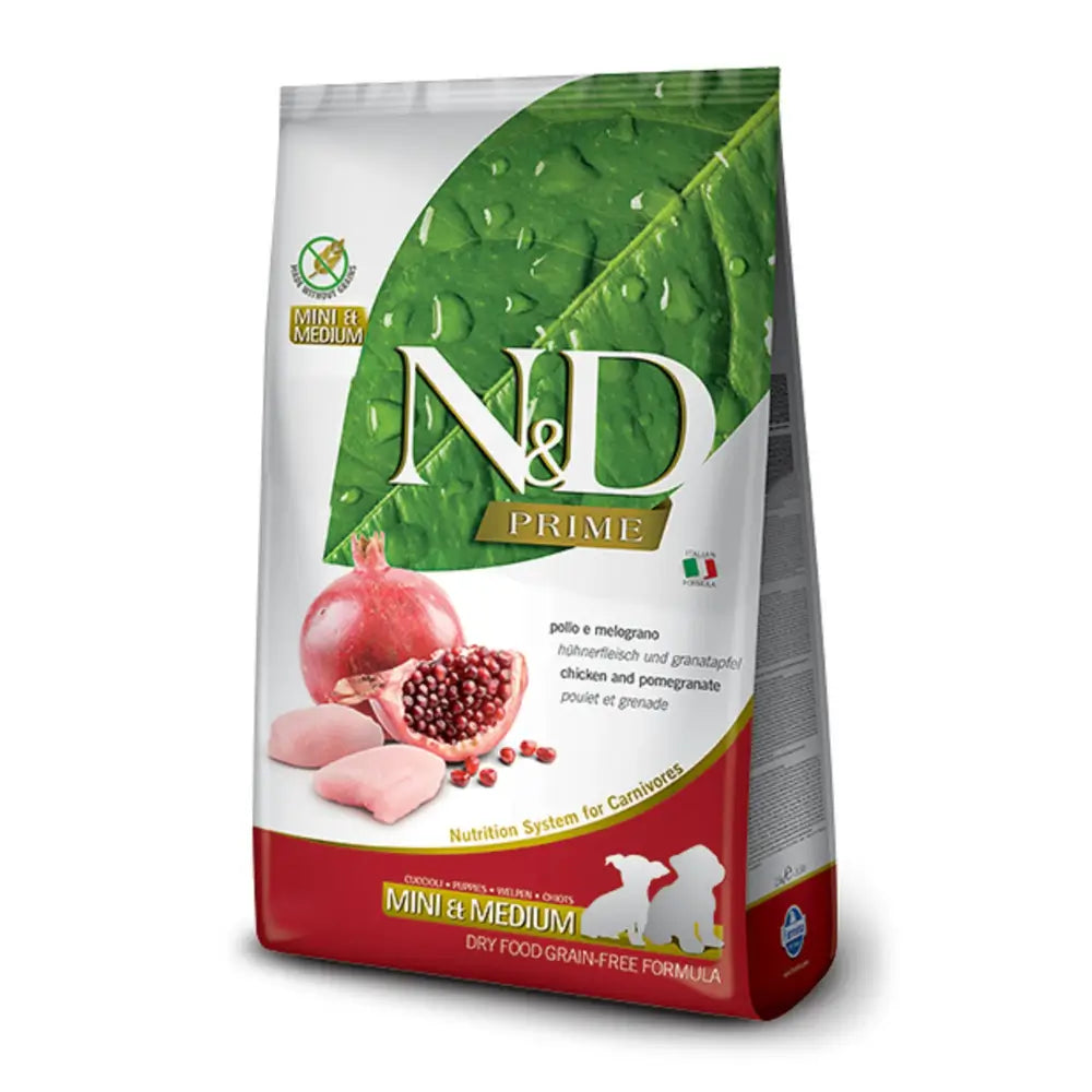 N&D Prime Tahılsız Tavuklu ve Narlı Mini/Orta Yavru Köpek Maması, 7kg
