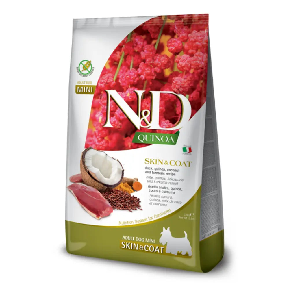 N&D Quinoa Tahılsız Cilt ve Tüy Bakımı Mini Yetişkin Köpek Maması, 2.5kg