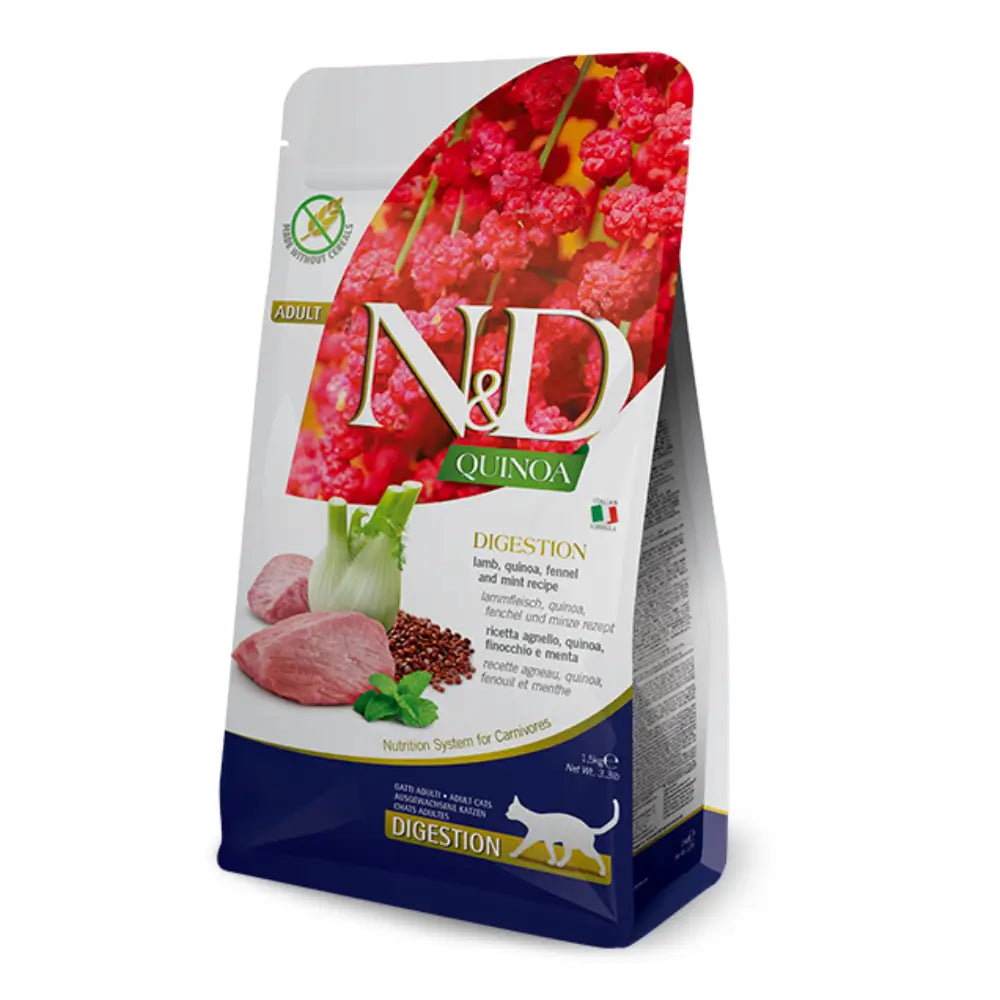 N&D Quinoa Tahılsız Kuzu Etli ve Rezeneli sindirim hassasiyeti Yetişkin Kedi Maması