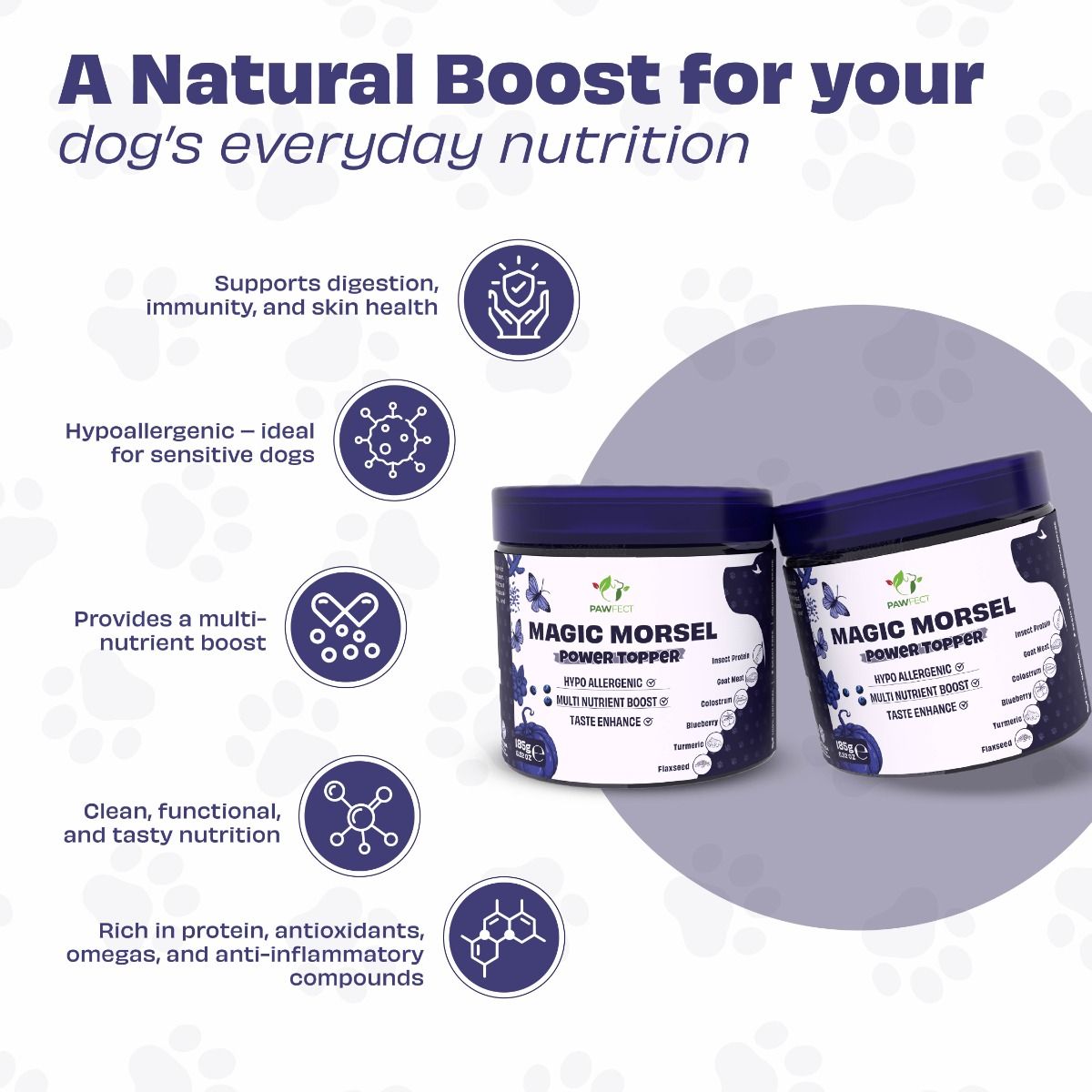 Pawfect Magic Morsel Larva proteinli Köpek Toppers, 185g