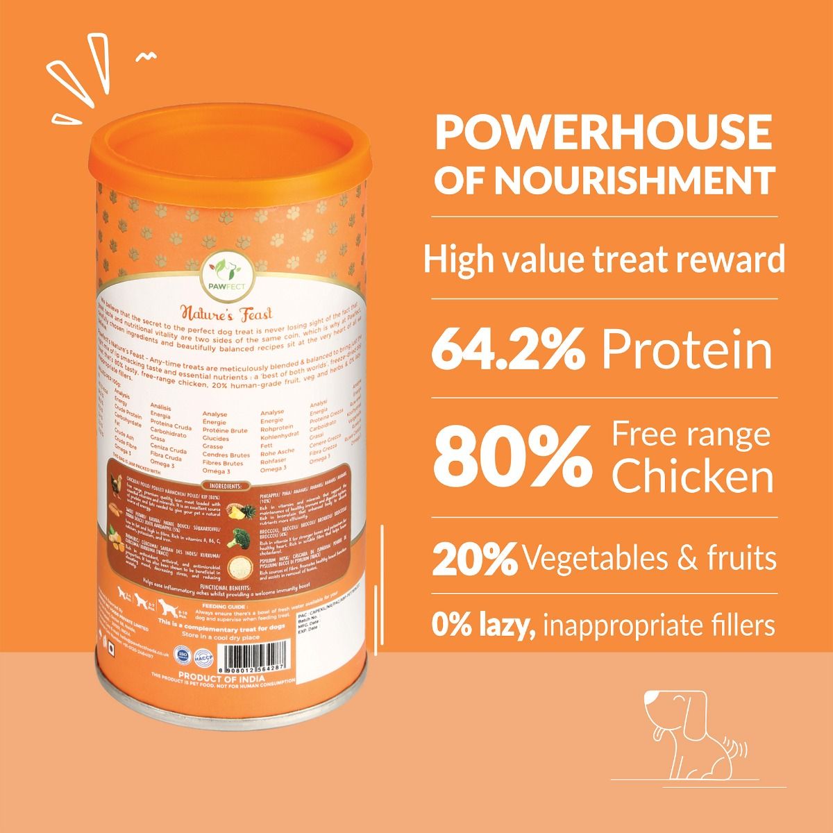 Pawfect Nature's Feast Freeze Dried Dondurulmuş Kurutulmuş Köpek Ödülü, 50g