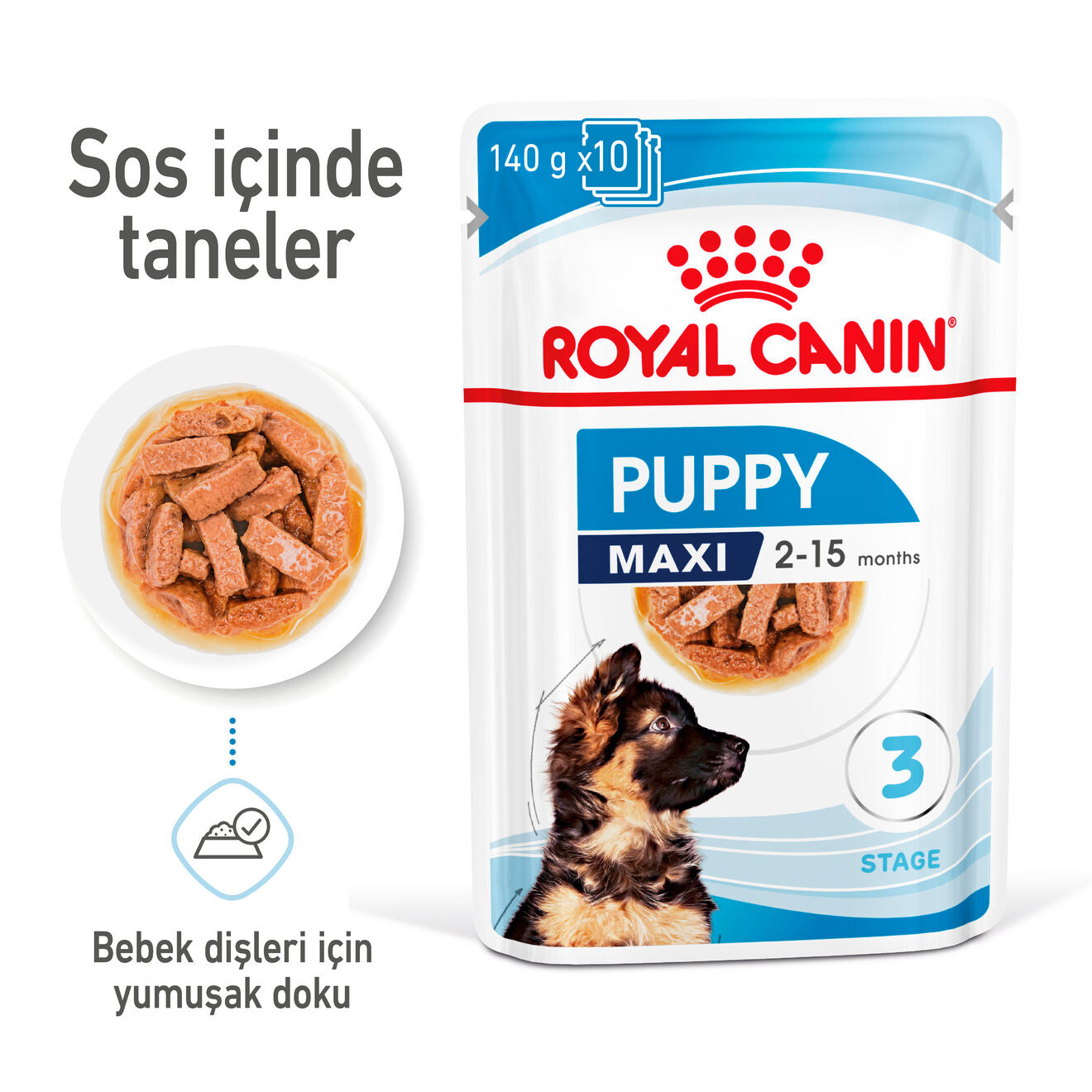Royal Canin Maxi Puppy Büyük Yavru Köpek Yaş Maması, 140g